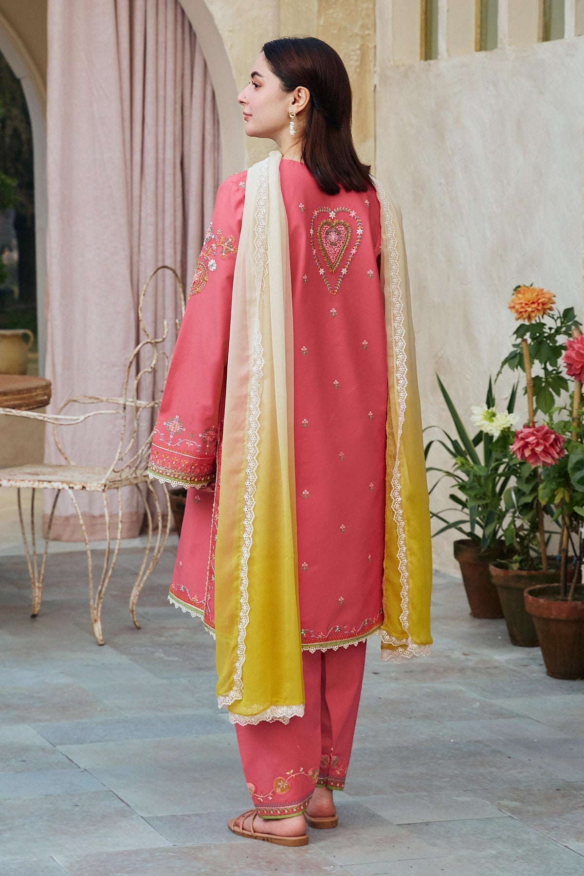 ZARA SHAH JAHAN - 3PC LAWN EMBROIDERED SHIRT WITH CHIFFON PRINTED DUPATTA AND TROUSER - HZG1570