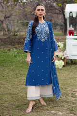 BATIK - 3PC LAWN EMBROIDERED SHIRT WITH CHIFFON EMBROIDERED DUPATTA AND TROUSER - HZG2840