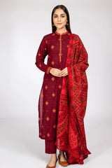 KAYSERIA - 3PC LAWN EMBROIDERED SHIRT WITH MANAAR PRINTED DUPATTA AND TROUSER - HZG1411