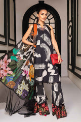 MARIA B - 3PC LAWN PRINTED SHIRT WITH DIAMOND PRINTED DUPATTA AND PRINTED TROUSER - HZG1698