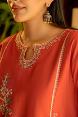 URGE - 2PC DHANAK EMBROIDERED SHIRT AND EMBROIDERED TROUSER - HZU2526