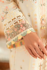 QALAMKAR - 3PC LAWN EMBROIDERED SHIRT WITH KHADI NET EMBROIDERED DUPATTA AND TROUSER - HZG2635