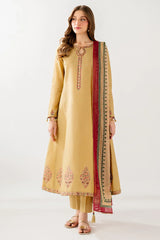 JAZMIN - 3PC LAWN EMBROIDERED SHIRT WITH MANAAR PRINTED DUPATTA AND TROUSER - HZG2742