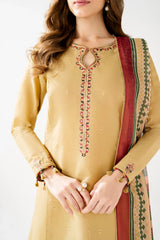 JAZMIN - 3PC LAWN EMBROIDERED SHIRT WITH MANAAR PRINTED DUPATTA AND TROUSER - HZG2742