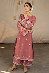 URGE - 2PC DHANAK EMBROIDERED SHIRT WITH DHANAK EMBROIDERED TROUSER - HZG2451