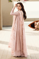 QALAMKAR - 3PC LAWN CHIKANKAARI EMBROIDERED SHIRT WITH KHADI NET EMBROIDERED DUPATTA AND TROUSER - HZG2696