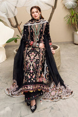 QALAMKAR - 3PC LAWN EMBROIDERED SHIRT WITH COTTON NET EMBROIDERED DUPATTA AND TROUSER - HZG2621