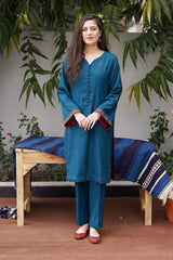 AISLING - 2PC DHANAK EMBROIDERED SHIRT AND TROUSER - HZG2394