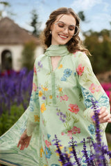 MARIA.B - 3PC LAWN PRINTED SHIRT WITH SILK PRINTED DUPATTA AND TROUSER - HZG2976