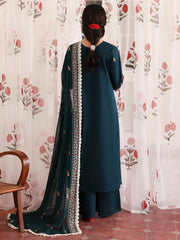 MAHNUR - 3PC LAWN LASERWORK EMBROIDERED SHIRT WITH KHADDI NET EMBROIDERED DUPATTA AND TROUSER - HZG2746