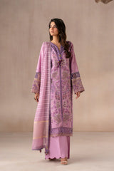 ETHNIC - 3PC LAWN EMBROIDERED SHIRT WITH MANAAR PRINTED DUPATTA  AND TROUSER - HZG2216