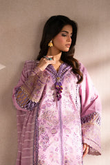 ETHNIC - 3PC LAWN EMBROIDERED SHIRT WITH MANAAR PRINTED DUPATTA  AND TROUSER - HZG2216