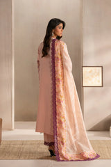 ETHNIC - 3PC LAWN EMBROIDERED SHIRT WITH MANAAR PRINTED DUPATTA  AND TROUSER - HZG2211