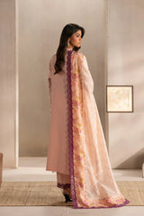 ETHNIC - 3PC LAWN EMBROIDERED SHIRT WITH MANAAR PRINTED DUPATTA  AND TROUSER - HZG2211