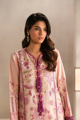 ETHNIC - 3PC LAWN EMBROIDERED SHIRT WITH MANAAR PRINTED DUPATTA  AND TROUSER - HZG2211