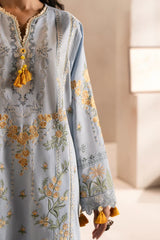 ETHNIC - 3PC LAWN EMBROIDERED SHIRT WITH MANAAR PRINTED DUPATTA  AND TROUSER - HZG2213