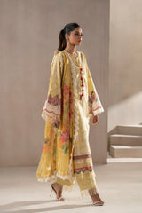 ETHNIC - 3PC LAWN EMBROIDERED SHIRT WITH CHIFFON PRINTED DUPATTA  AND TROUSER - HZG2212