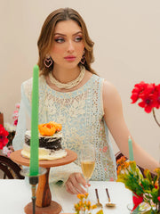 MAHNUR - 3PC LAWN CHIKANKAARI EMBROIDERED SHIRT WITH KHADDI NET EMBROIDERED DUPATTA AND TROUSER - HZG2727