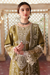 MAHNUR - 3PC LAWN EMBROIDERED SHIRT WITH LAWN EMBROIDERED DUPATTA AND TROUSER - HZG2630