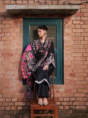 MAHNUR - 3PC LAWN EMBROIDERED SHIRT WITH CHIFFON PRINTED DUPATTA AND TROUSER - HZG2898