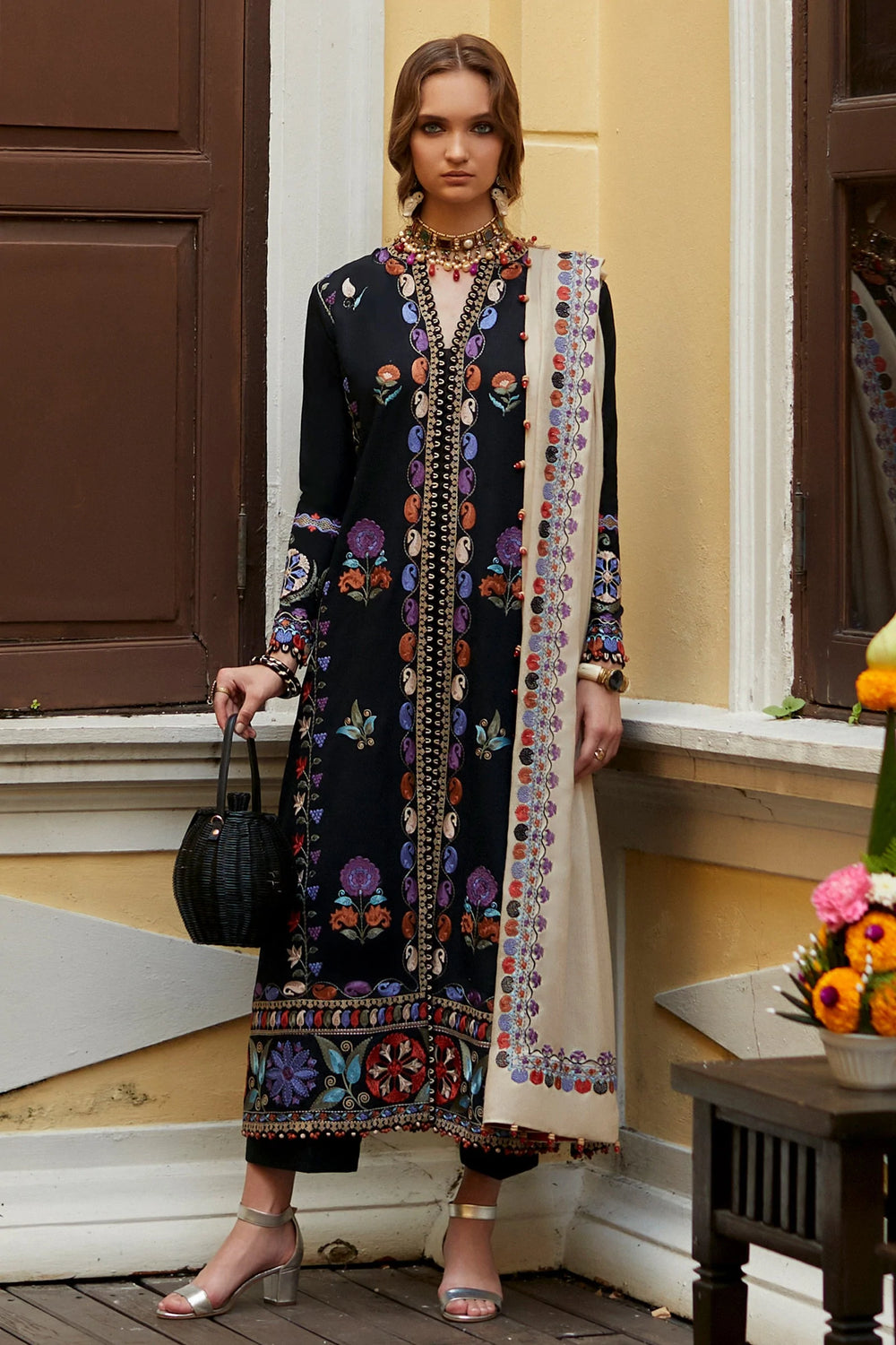 ZAHA - 3PC LAWN EMBROIDERED SHIRT WITH CHIFFON EMBROIDERED DUPATTA AND TROUSER - HZG1507