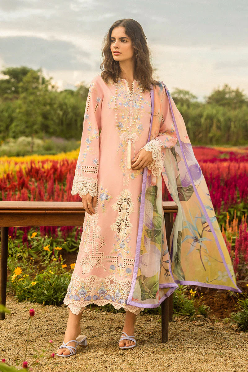 MUSHQ - 3PC LAWN EMBROIDERED SHIRT WITH CHIFFON PRINTED DUPATTA AND TROUSER - HZG2762