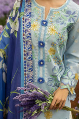 MUSHQ - 3PC LAWN EMBROIDERED SHIRT WITH SILK PRINTED DUPATTA AND TROUSER - HZG2185