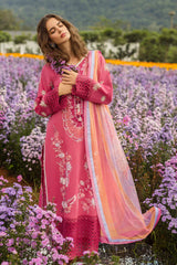 MUSHQ - 3PC LAWN EMBROIDERED SHIRT WITH CHIFFON PRINTED DUPATTA AND TROUSER - HZG2240