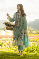 MUSHQ - 3PC LAWN EMBROIDERED SHIRT WITH MANAAR PRINTED DUPATTA  AND TROUSER - HZG2210