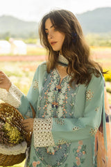 MUSHQ - 3PC LAWN EMBROIDERED SHIRT WITH MANAAR PRINTED DUPATTA  AND TROUSER - HZG2210