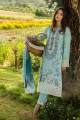 MUSHQ - 3PC LAWN EMBROIDERED SHIRT WITH CHIFFON PRINTED DUPATTA  AND TROUSER - HZG2649