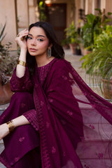 BATIK - 3PC LAWN EMBROIDERED SHIRT WITH CHIFFON EMBROIDERED DUPATTA AND TROUSER - HZG2851