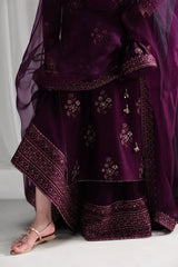 ZAIB - 3PC SILK EMBROIDERED SHIRT WITH ORGANZA EMBROIDERED DUPATTA AND TROUSER - HZG2918