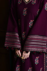 BATIK - 3PC DHANAK EMBROIDERED SHIRT WITH DHANAK EMBROIDERED SHAWL AND TROUSER - HZG2613