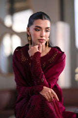 ZAIB - 3PC LAWN EMBROIDERED SHIRT WITH KHADDI NET EMBROIDERED DUPATTA AND TROUSER - HZG3023