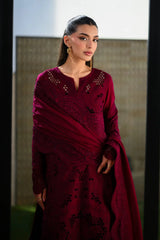 ZAIB - 3PC LAWN EMBROIDERED SHIRT WITH KHADDI NET EMBROIDERED DUPATTA AND TROUSER - HZG3023