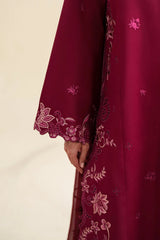 ZAIB - 3PC LAWN CHIKANKAARI EMBROIDERED SHIRT WITH CHIFFON EMBROIDERED DUPATTA AND TROUSER - HZG3046
