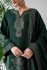 ASIM JOFA - 3PC LAWN EMBROIDERED SHIRT WITH LAWN EMBROIDERED DUPATTA AND TROUSER - HZG2700