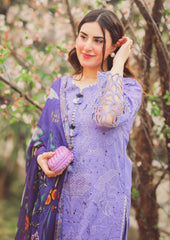 MUSHQ - 3PC LAWN EMBROIDERED SHIRT WITH SILK PRINTED DUPATA AND TROUSER - HZG1288