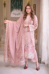 ANEELAS - 3PC LAWN CHIKANKAARI EMBROIDERED SHIRT WITH LAWN EMBROIDERED DUPATTA AND TROUSER - HZG2775