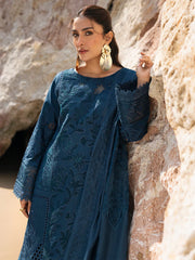 RANG RASIYA - 3PC LAWN EMBROIDERED SHIRT WITH KHADDI NET EMBROIDERED DUPATTA AND TROUSER - HZG2725