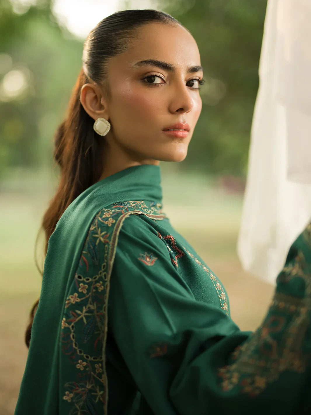 FLORENT - 3PC LAWN EMBROIDERED SHIRT WITH LAWN EMBROIDERED DUPATTA AND TROUSER - HZG2158
