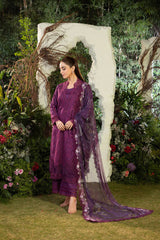 SOBIA NAZIR - 3PC LAWN EMBROIDERED SHIRT WITH MANAAR PRINTED DUPATTA AND TROUSER - HZG2179