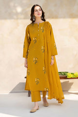 BAROQUE - 3PC DHANAK EMBROIDERED SHIRT WITH CHIFFON EMBROIDERED DUPATTA AND TROUSER - HZG2362