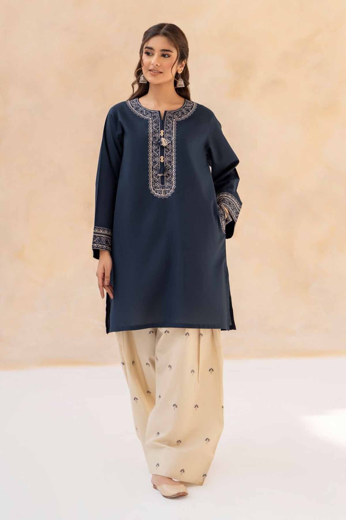 LAZULI  - 2PC LAWN EMBROIDERED SHIRT AND EMBROIDERED TROUSER - HZG3016