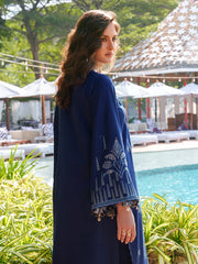 IZEL - 3PC LAWN EMBROIDERED SHIRT WITH KHADDI NET EMBROIDERED DUPATTA AND TROUSER - HZG3055