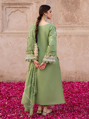 MAHNUR - 3PC LAWN EMBROIDERED SHIRT WITH CHIFFON EMBROIDERED DUPATTA AND TROUSER - HZG2642
