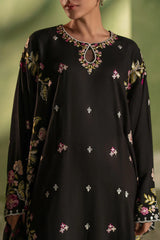 CROSS STITCH - 3PC DHANAK EMBROIDERED SHIRT WITH TWILL PRINTED SHAWL AND TROUSER - HZU2477