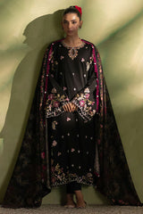 CROSS STITCH - 3PC DHANAK EMBROIDERED SHIRT WITH TWILL PRINTED SHAWL AND TROUSER - HZU2477