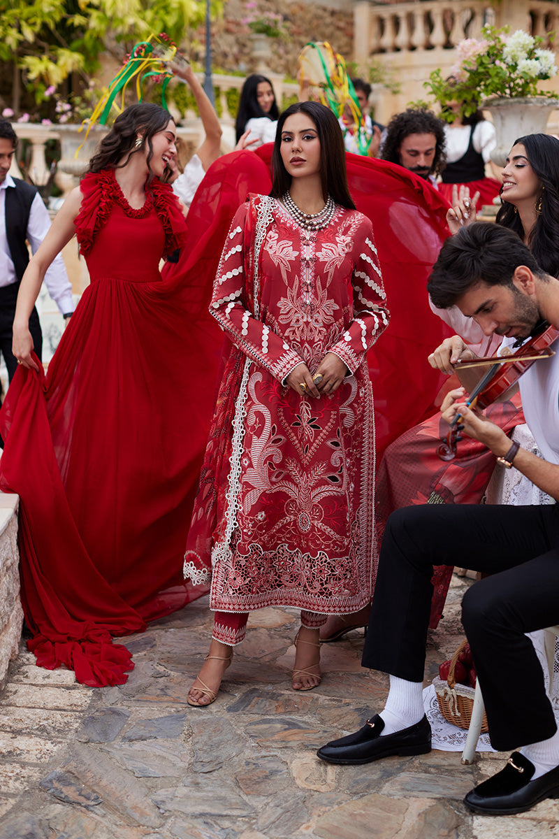 MUSHQ - 3PC LAWN EMBROIDERED SHIRT WITH DIAMOND EMBROIDERED DUPATTA AND TROUSER - HZG1637